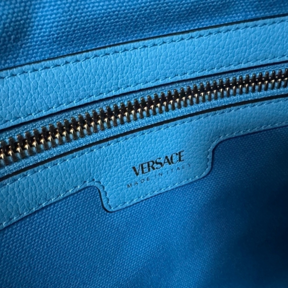 Versace La Medusa Blue Women's Canvas Logo Tote RETAIL $1922 (COA incuded) - Picture 9 of 13